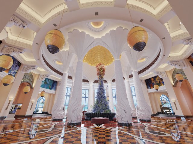Atlantis Dubai Hotel Hall Modelo 3D .c4d .max .obj .3ds .fbx .stl .blend 