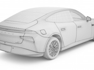 2024 Xpeng P7 With Interior 3D-Modell