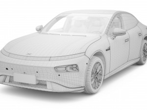 2024 Xpeng P7 With Interior 3D-Modell