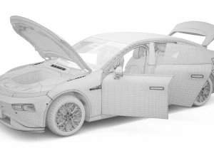 2024 Xpeng P7 With Interior 3D Model