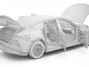 2024 Xpeng P7 With Interior 3D-Modell