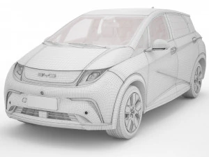 2024 BYD Dolphin With Interior 3D Model