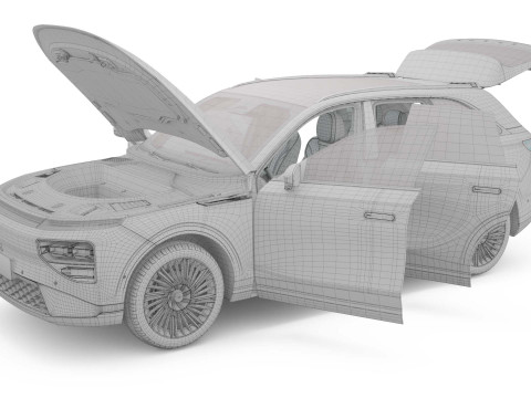 2025 Xpeng G9 With Interior 3D Model