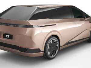 2024 Xpeng X9 With Interior 3D Model
