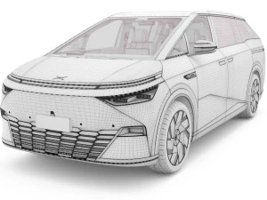 2024 Xpeng X9 With Interior 3D Model