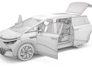2024 Xpeng X9 With Interior 3D Model