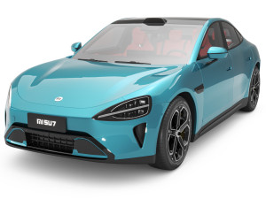 2024 Xiaomi SU7 With Interior 3D Model