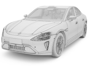 2024 Xiaomi SU7 With Interior Model 3D