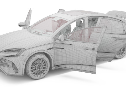 2025 BYD Seal 07 DM-i With Interior 3D Модель