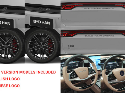 2025 BYD Han EV With Interior 3D Model