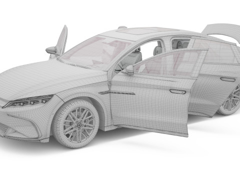 2025 BYD Han EV With Interior Model 3D