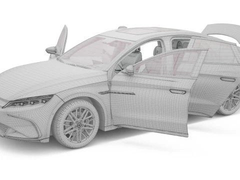 2025 BYD Han EV With Interior 3D Model