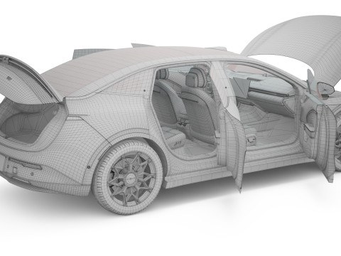 2025 Zeekr 007 With Interior 3Dモデル
