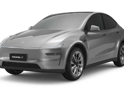 2025 टेस्ला नया मॉडल Y दो स्टाइल रिम्स के साथ 3D मॉडल