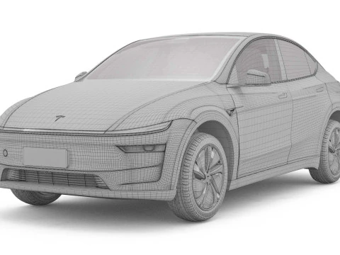 2025 Tesla New Model Y With Two Style Rims 3D Model