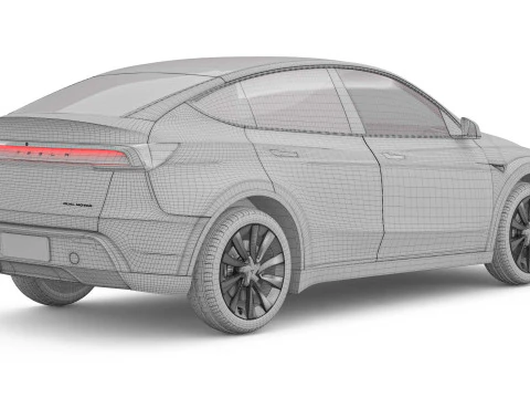 2025 Tesla New Model Y With Two Style Rims 3D Model