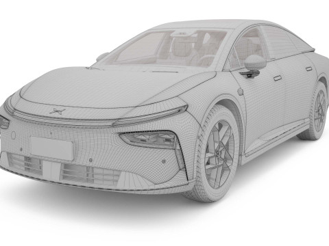 2025 Xpeng P7 Plus With Interior 3D 模型