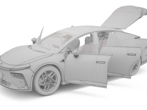 2025 Xpeng P7 Plus With Interior 3D 模型
