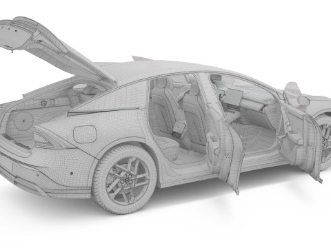 2025 Xpeng P7 Plus With Interior 3D 模型