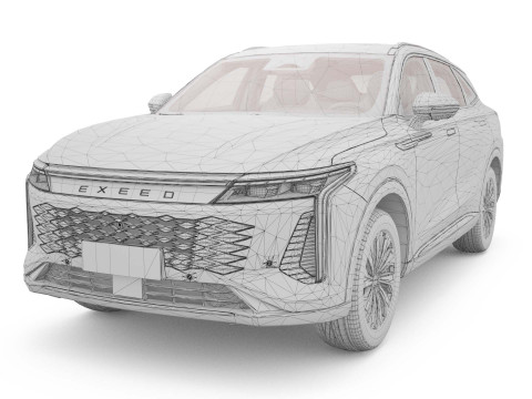 2025 Chery Exeed RX With Interior Model 3D
