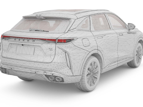 2025 Chery Exeed RX With Interior Model 3D