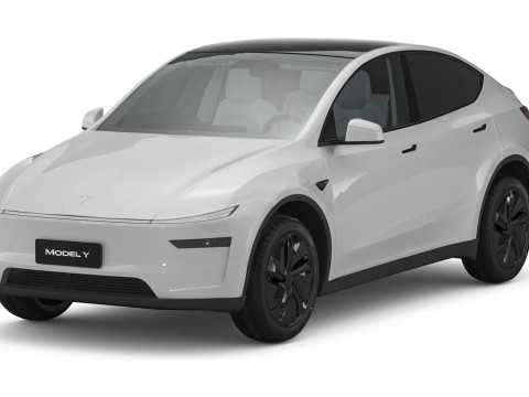 2025 Tesla New Model Y With Interior Include Two Style Rims 3D Model