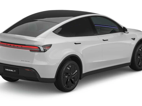 2025 Tesla New Model Y With Interior Include Two Style Rims 3D Model