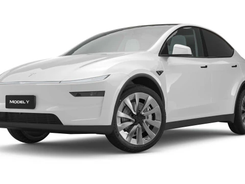 2025 Tesla New Model Y With Interior Include Two Style Rims 3D Model