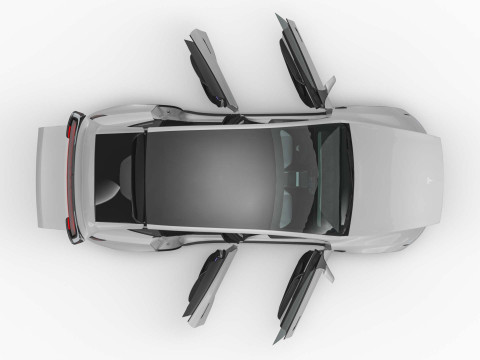 2025 Tesla New Model Y With Interior Include Two Style Rims 3Dモデル