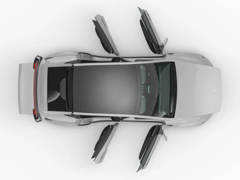 2025 Tesla New Model Y With Interior Include Two Style Rims 3D Model