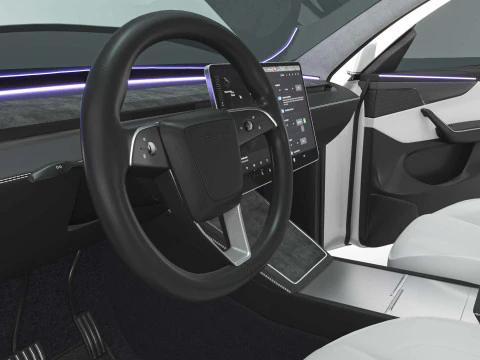 2025 Tesla New Model Y With Interior Include Two Style Rims 3D Model