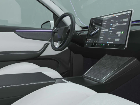 2025 Tesla New Model Y With Interior Include Two Style Rims 3D Model