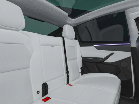 2025 Tesla New Model Y With Interior Include Two Style Rims 3D Model