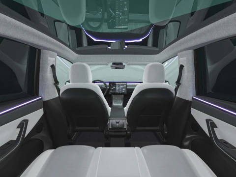2025 Tesla New Model Y With Interior Include Two Style Rims 3D Model