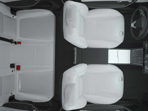 2025 Tesla New Model Y With Interior Include Two Style Rims 3D Model