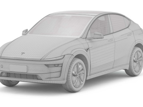 2025 Tesla New Model Y With Interior Include Two Style Rims 3Dモデル