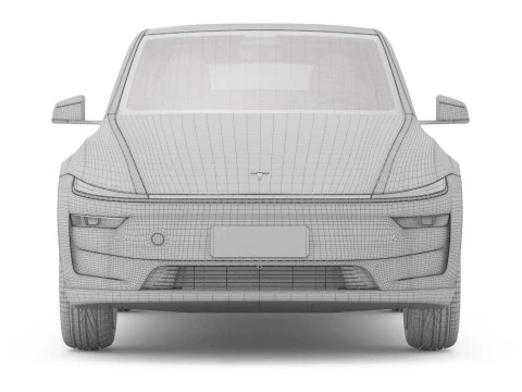 2025 Tesla New Model Y With Interior Include Two Style Rims 3D Model