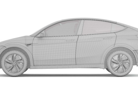 2025 Tesla New Model Y With Interior Include Two Style Rims 3Dモデル