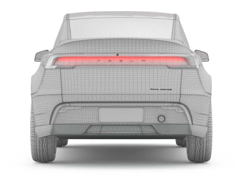2025 Tesla New Model Y With Interior Include Two Style Rims 3D Model