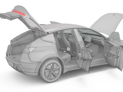 2025 Tesla New Model Y With Interior Include Two Style Rims 3Dモデル