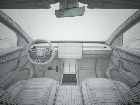 2025 Tesla New Model Y With Interior Include Two Style Rims 3Dモデル