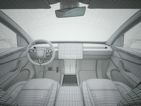 2025 Tesla New Model Y With Interior Include Two Style Rims 3D Model