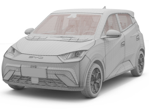 2025 BYD Dolphin Surf with Interior 3D 模型