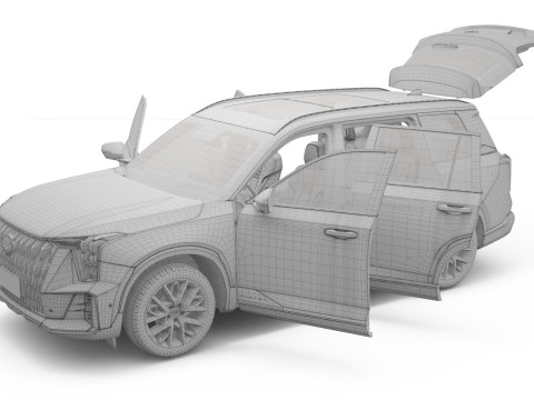2026 GAC GS8 7 Seats Hybrid with Interior 3D मॉडल