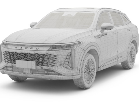 2025 Chery Exeed RX with Interior Model 3D