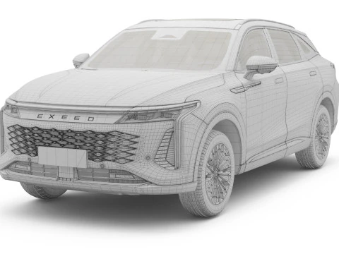 2025 Chery Exeed RX with Interior 3D Model
