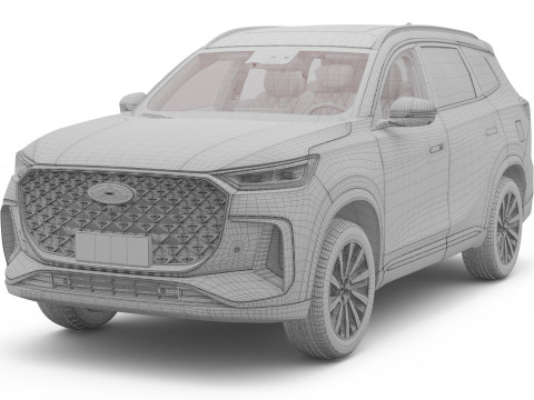 2026 Chery Tiggo 8 Hybrid z wnętrzem Model 3D