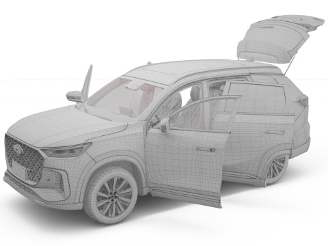 2026 Chery Tiggo 8 Hybrid z wnętrzem Model 3D