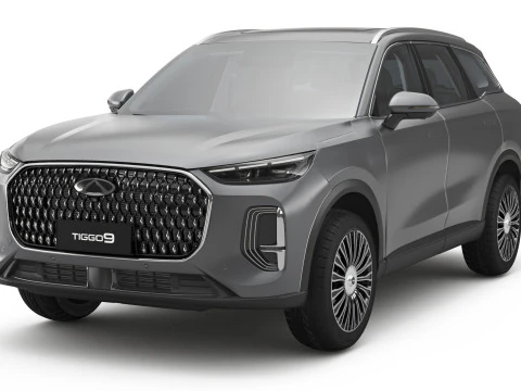 2026 Chery Tiggo 9 Hybrid z wnętrzem Model 3D