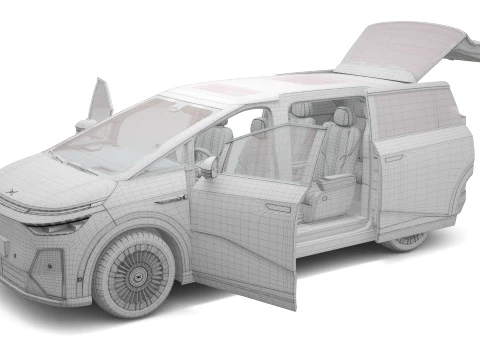 2026 Xpeng X9 with Interior 3D Model